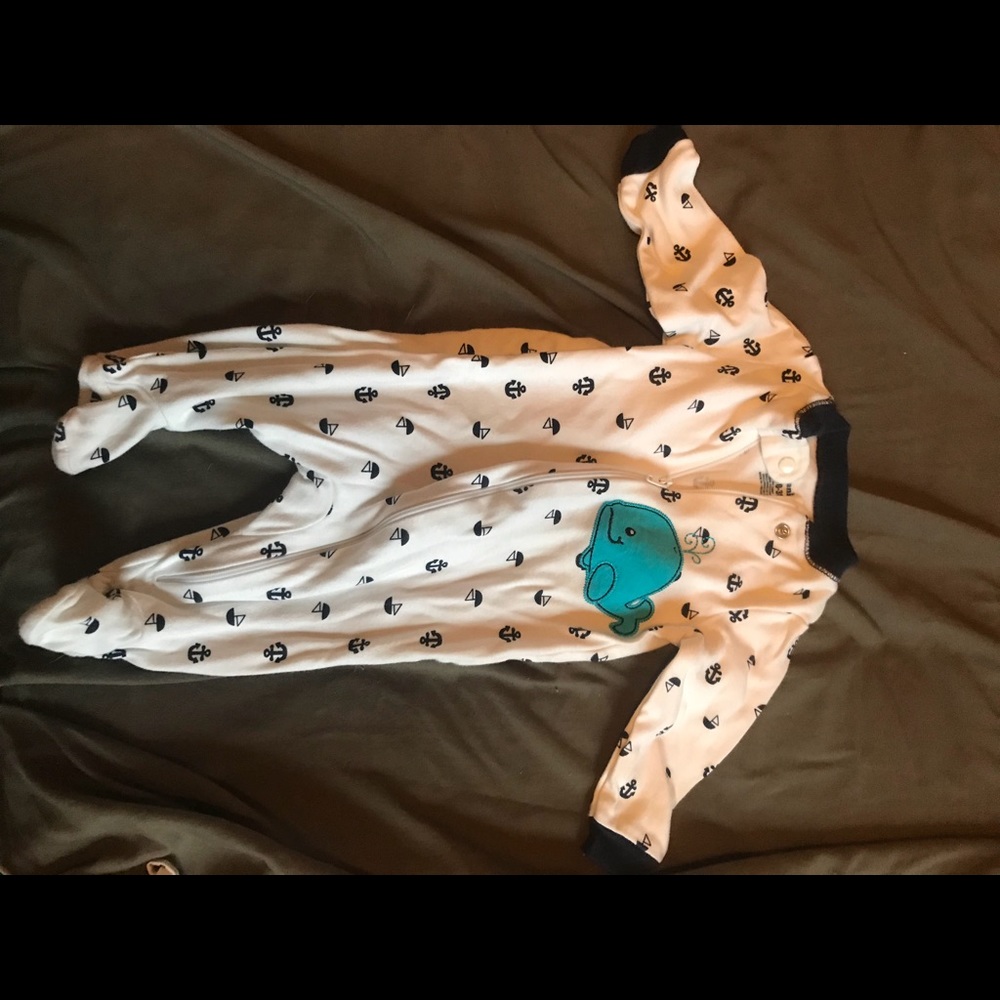 0-3 month nautical theme one piece sleeper